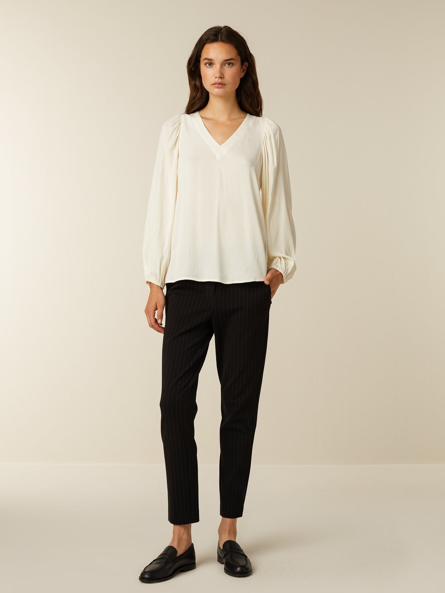 CHARLIE chino - PINSTRIPED Black