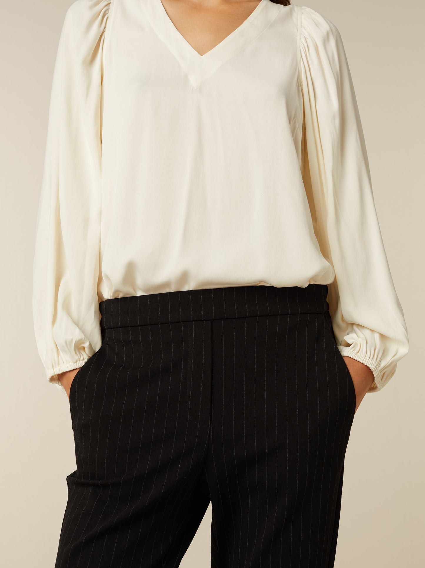 CHARLIE chino - PINSTRIPED Black