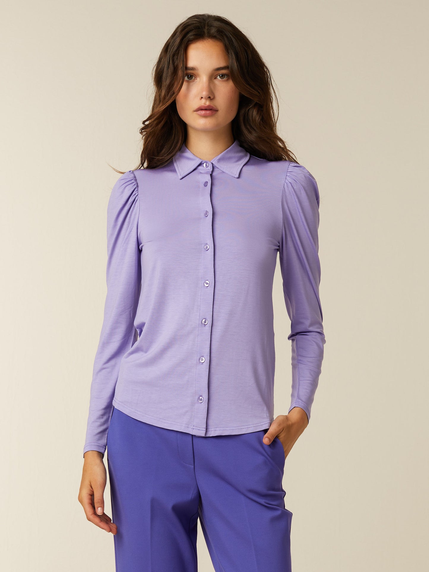 NOOR jersey blouse - Dahlia Purple