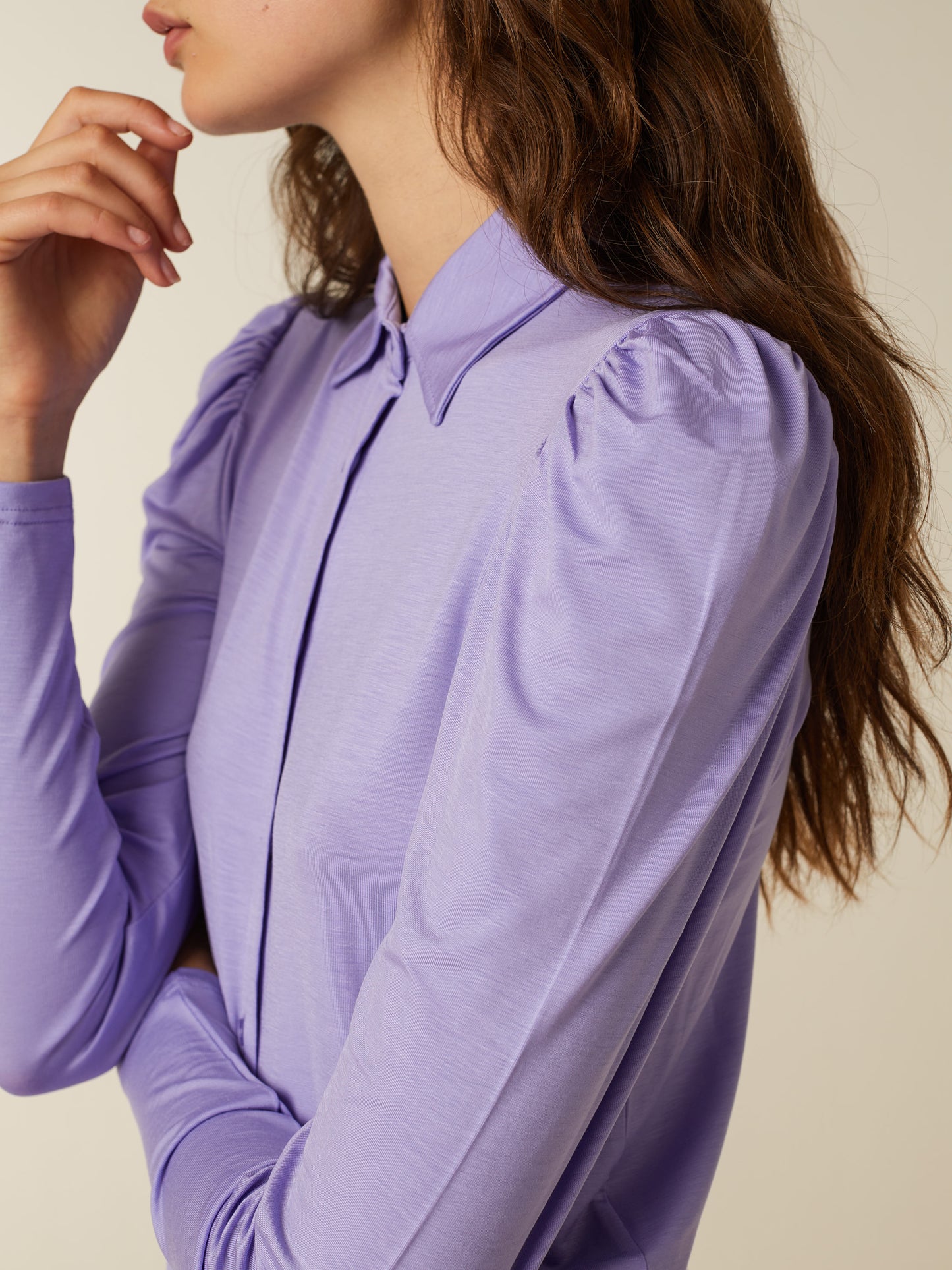 NOOR jersey blouse - Dahlia Purple
