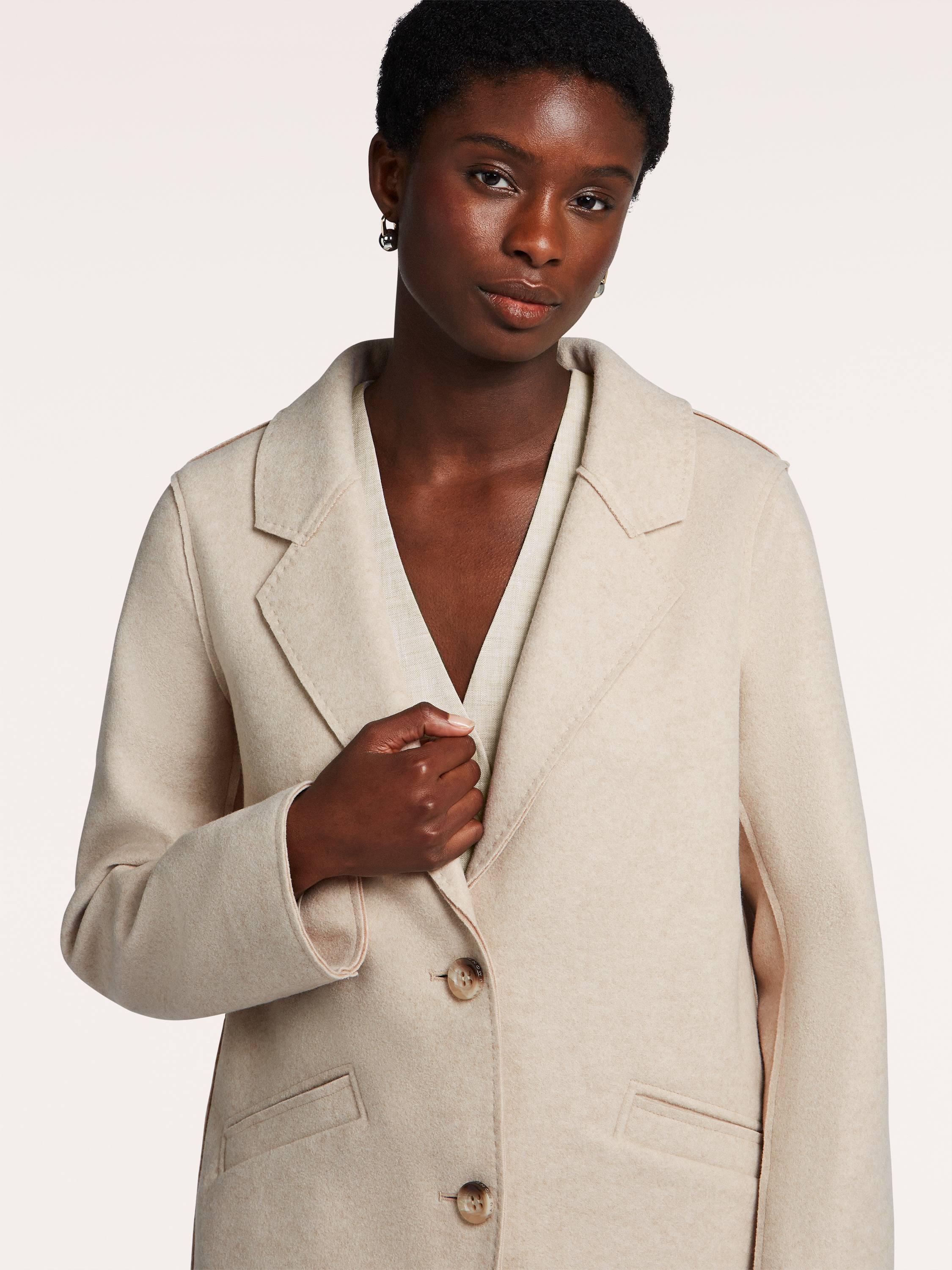 3WAY) Boa mouton volume-sleeve coat 3WAY) Boa mouton volume-sleeve 